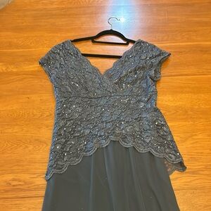 MOTHER OF THE BRIDE - Formal Long length dark charcoal dress